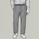 straight-leg dark gray pants image